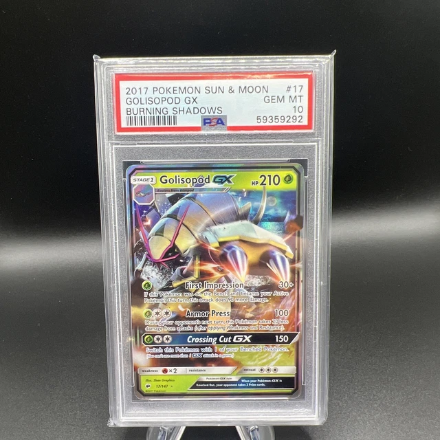 Pokemon TCG 2017 Sun & Moon Burning Shadows 17/147 GOLISOPOD GX PSA 10 Gem Mint