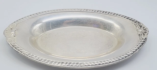 Sheridan EPS Silverplate Oval Serving Tray Ornate Pattern 12-1/2" x 7-3/8"