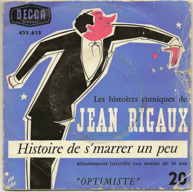 JEAN RIGAUX 45T EP HISTOIRE DE S'MARRER UN PEU N° 20 INT-16 Ans - DECCA 455615