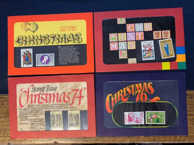 Australian Christmas Stamp Packs x4 -1974,1975,1976 & 1977 MNH