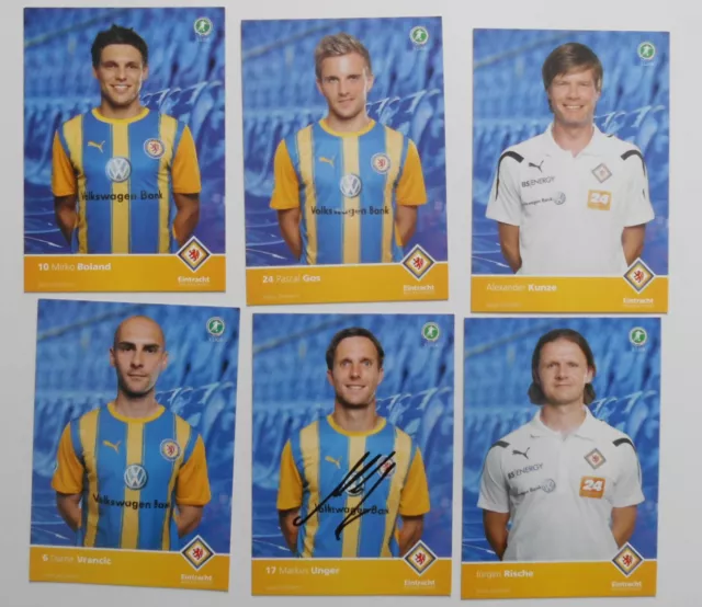 6 Autogrammkarten Eintracht Braunschweig (2010/2011)