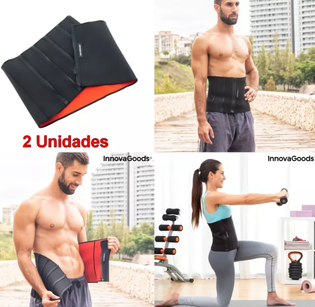 2 x Faja Deportiva efecto sauna Reductora Adelgazante,unisex,5 ajuste cremallera