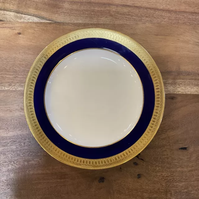 Antique Mintons England G6262 Cobalt Blue Gold Encrusted Porcelain Bread Plate