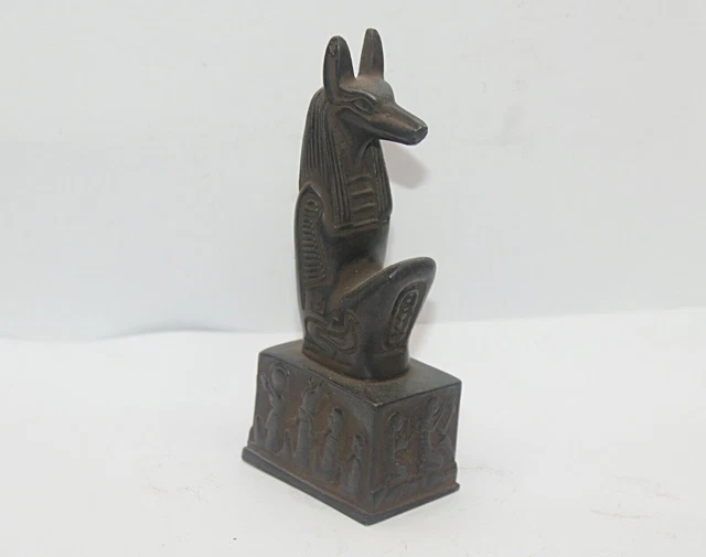 Rara estatua antigua del antiguo Egipto de Anubis, diosa de la muerte