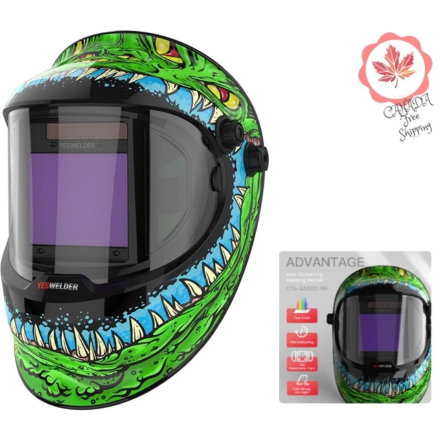 Professional Multi-Purpose Solar Welding Helmet - 4 Arc Sensor, True Color View
