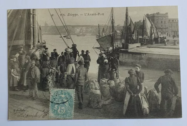 DIEPPE CPA L'avant-Port Carte Postale Ancienne PORT GRATUIT