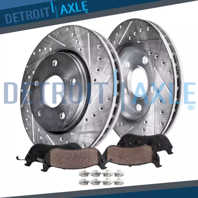 Front DRILLED Rotors Ceramic Brake Pads for Jeep Patriot Compass Caliber Avenger