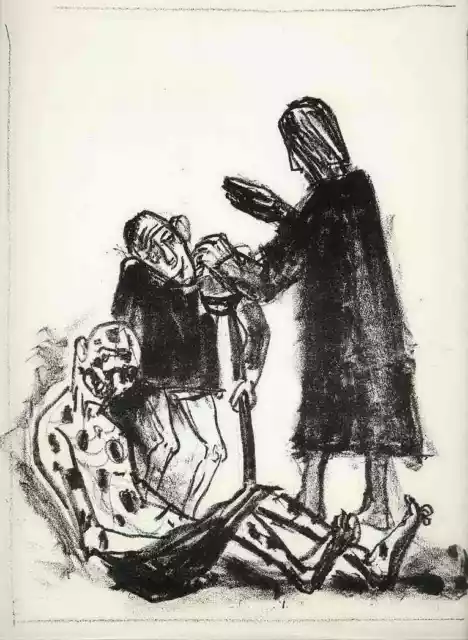 Otto DIX - HEILUNG VIELER KRANKER - OriginalLithographie zum MATTHÄUS Evangelium