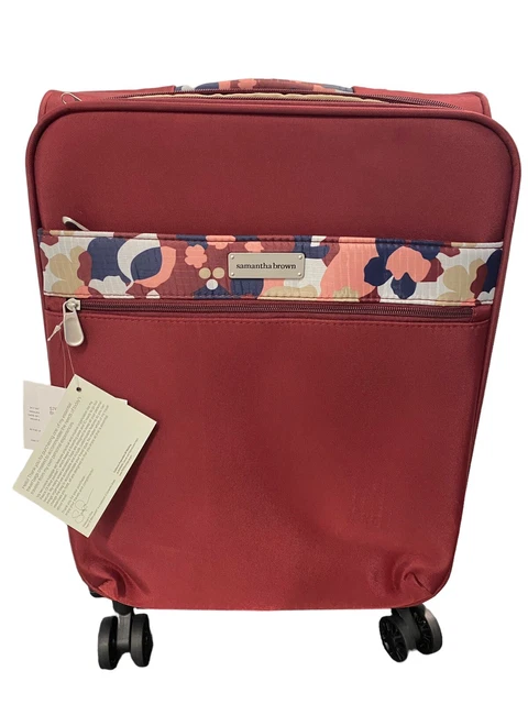 Samantha Brown 22" Spinner with Satchel 2-piece Set-Burgundy Geo Camo-NWT 2