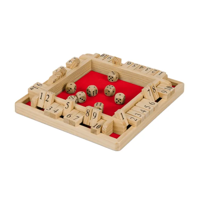 Shut the box 2-4 jugadores Juego mesa familiar Juego dados Juegos piezas madera