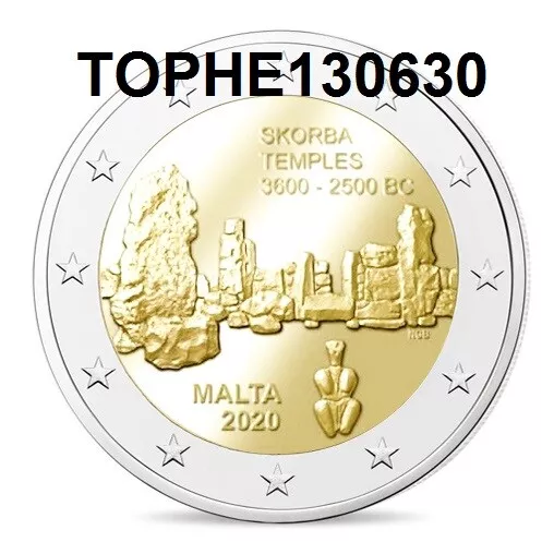 MALTE COMMÉMORATIVE 2020 " TEMPLE DE SKORBA " 2 Euro - Neuve UNC -