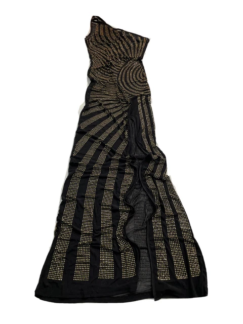 Women Sexy Sequin Mesh Dresses Off Shoulder See Through Bodycon Dress  MEDIUM