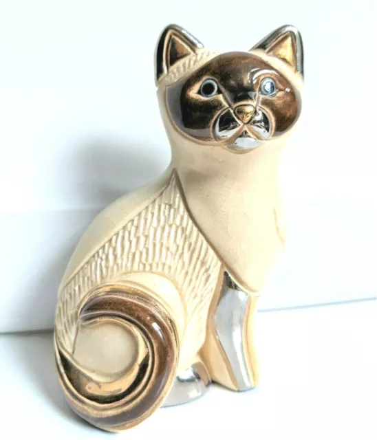 De Rosa Rinconada Cat Figurine Siamese Silver Anniversary Retried Uruguay