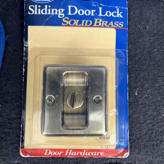 Ives Schlage Sliding Door Lock Solid Brass Open Box