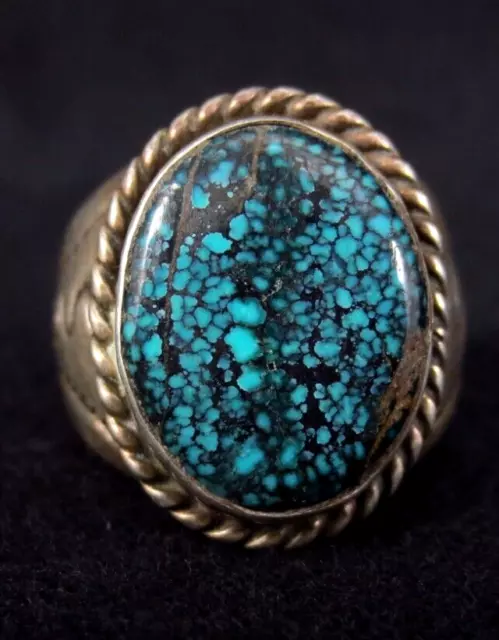 Vintage Navajo Ring - Sterling Silver and Turquoise - Large - Size: 12½