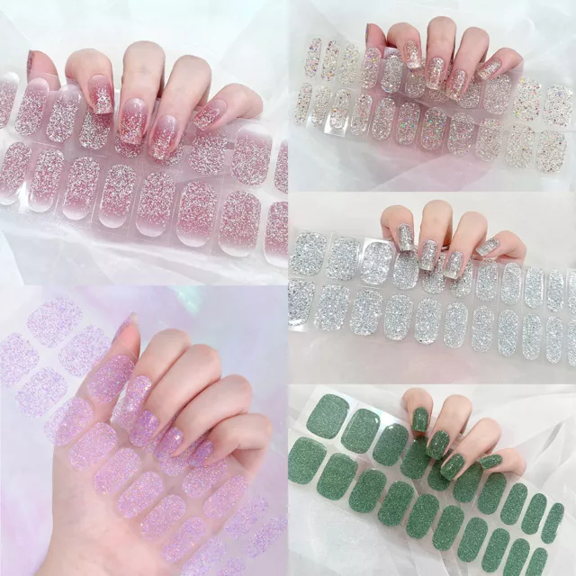 Pegatinas De Uñas De Gel Envolturas De Cobertura Total Parche Francés <