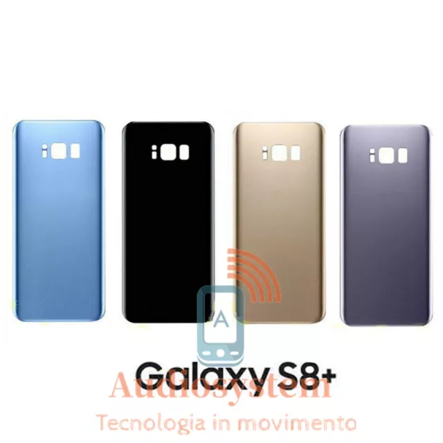 COVER POSTERIORE BACK Per SAMSUNG GALAXY S8 PLUS SM-G955 VETRO SCOCCA +BIADESIVO