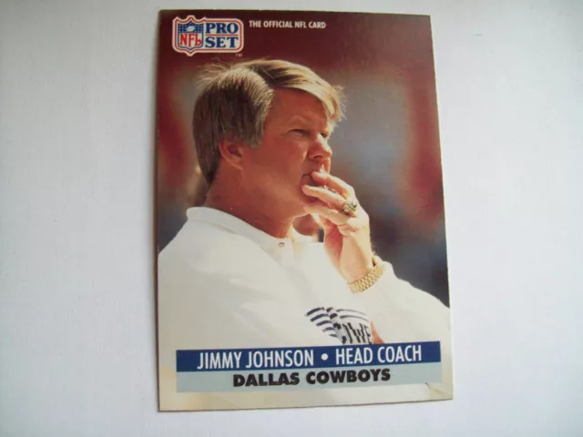 Jimmy Johnson Dallas Cowboys Hof Coach 1991 Pro Set Nfl Football 135 0