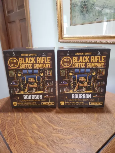 44 KCups Black Rifle Coffee Bourbon Flavored K-Cup Pods Medium 2x22 02/25