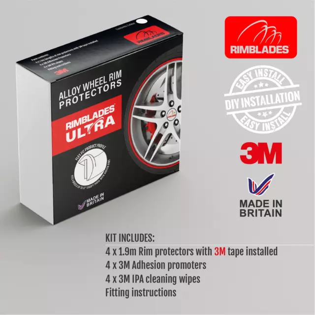 Argent/Gris Rimblades Ultra Alliage Jante Protecteurs - de Luxe Kit