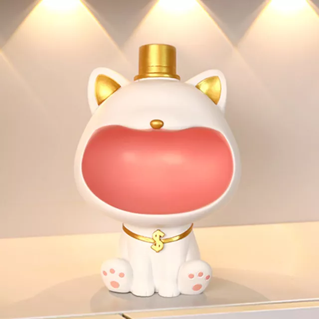 Resin Cat Storage Box Ornament Home Decor Miniature Cat Figurine for Living Room