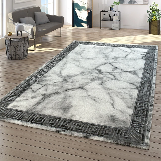 Tapis Pile Courte Chambre Adulte Salon Optique Marbriere Abstrait 3D Modern