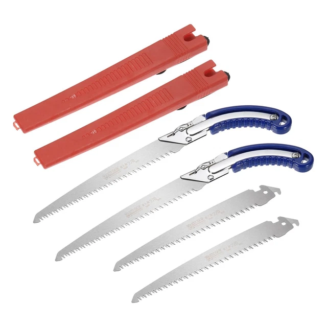 9" Hand Pruning Saw,Straight Blade Wood Handle Double-edge Tooth,2pcs