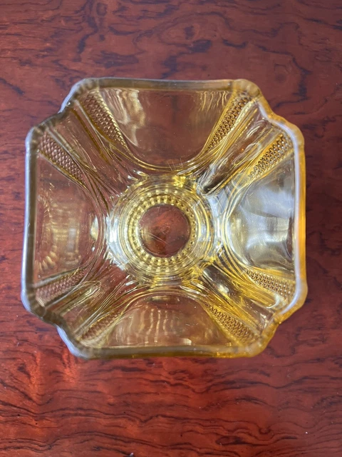 EAPG Adams Co Curtain Tie Back Topaz  Yellow Glass  Diamond Point Loop  Spooner 3