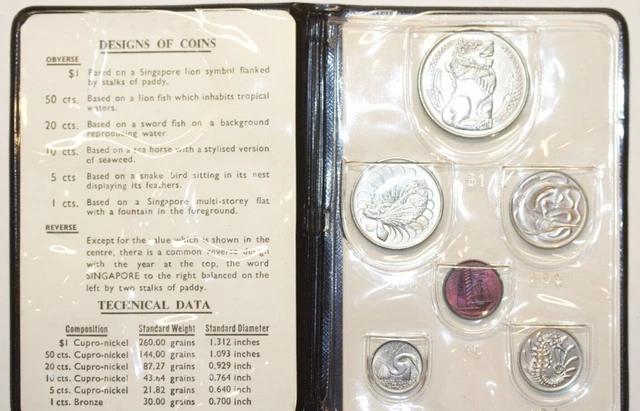 Singapore 1969 6 Coin Board of Commissioners Currency Set
