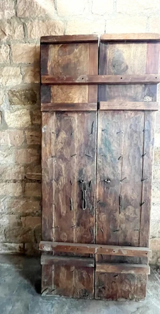 Antique India Door, Blue Brass Star Exterior Doors, Barn Doors, Patio, Garden 83 4