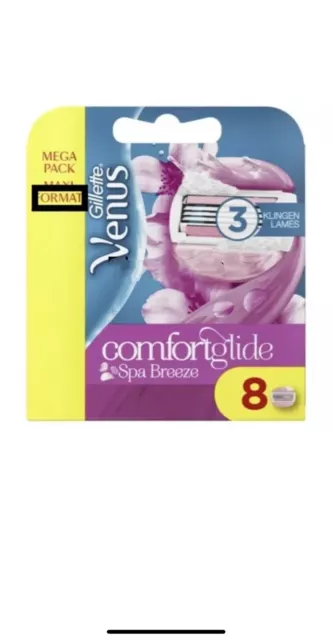 8x Gillette Venus SPA Breeze Comfortglide Rasierklingen mit Rasiergelkissen  OVP