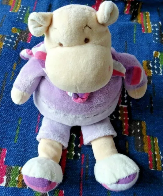 Ib/  Lot De 2 Doudou Et Compagnie Peluche Hippopotame Leo Violet 30 +20Cm   Tbe