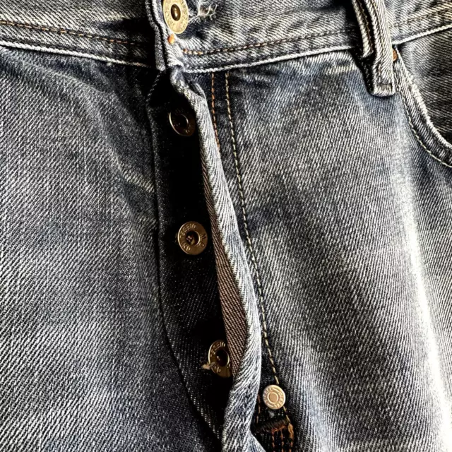 DIESEL KURATT STRAIGHT Leg Jeans Medium Wash Snap Button Fly 100% ...