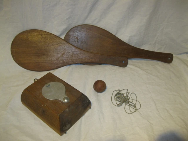 🎾 Vintage Ancien JOUET TRADITIONNEL JOKARI en BOIS Jeu de Plein Air A Restaurer