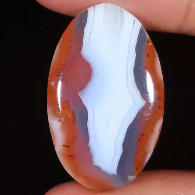 19.70 CTs Natural Moroccan AGATE Oval Cabochon Loose Gemstone 18x29x4 mm eb_396