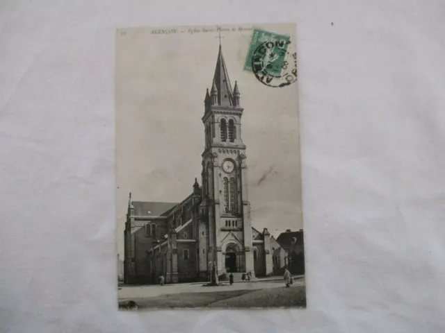 Cpa Orne 61 Alencon Church Saint Pierre De Montsort