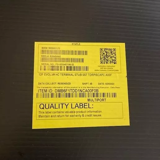 Corning Evolv HC Terminals, Stubbed, 1000ft, 12 port DMB6F1TDD1NCA00F0B (NIB)