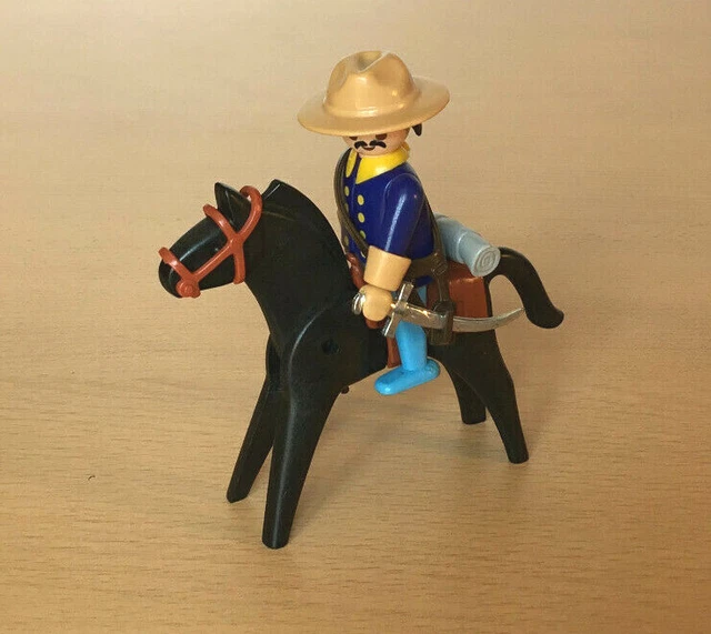 Lot PLAYMOBIL Vintage Western – Cavalerie Soldats Nordistes à Cheval Set 3811 De 1995