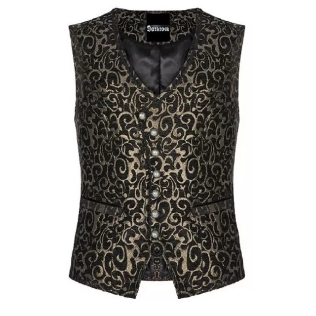 Gothic Waistcoat Vest Gold Paisley Velvet Steampunk Regency Victorian Vest