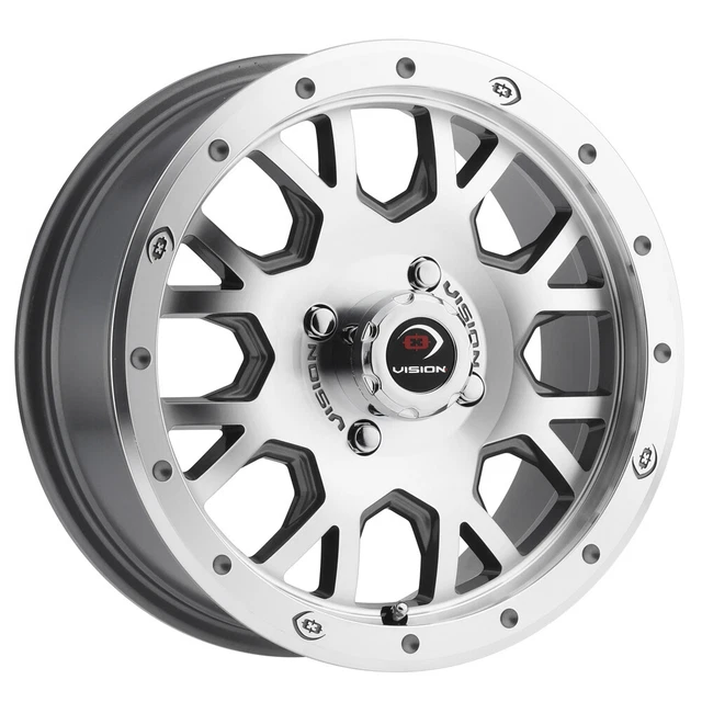 4-Vision UTV GV8 Invader 15x6 4x110 +38mm Machined Wheels Rims 15" Inch