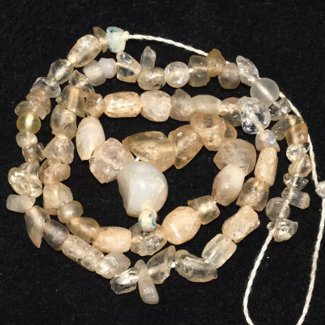 Genuine Ancient Roman Crystal Stone Beads Necklace Circa 1st - 2nd Century AD