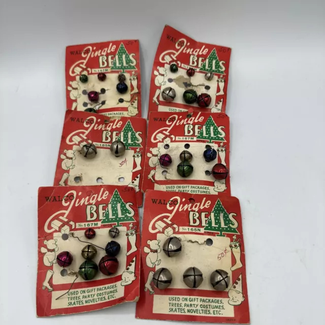 Vtg 1940-50s BELLS Jingle Bells on Original Card Japan Package Toppers NOS NIP