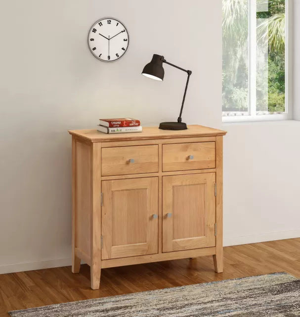 Small Oak Sideboard | Compact Storage Dresser/Cupboard/Cabinet | Solid Wood Unit