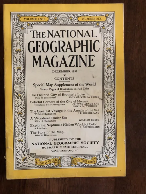 National Geographic 1932 December Neptune’s Hidden World If Color, No Map