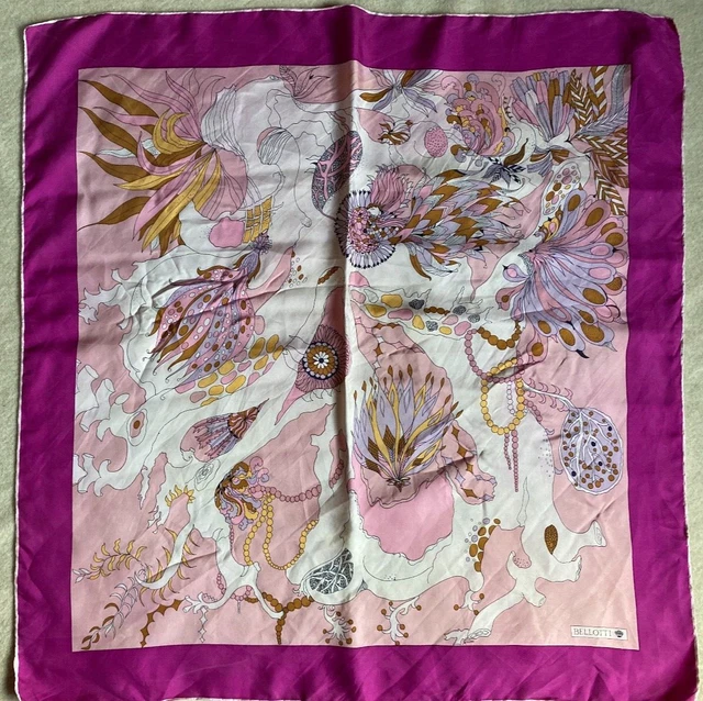 BASILE Foulard soie TBEG vintage Scarf 87x88 cm