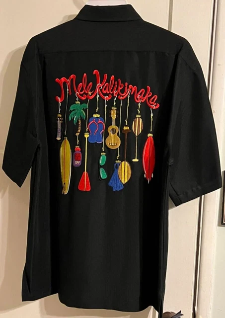 NWT 3XL Go Barefoot Mele Kalikimaka Santa Christmas Ornaments Embroidered Shirt