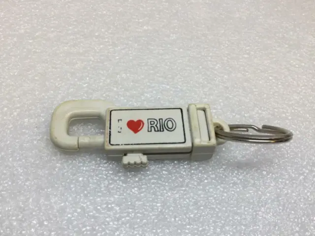 Vintage Brazil Souvenir Key Ring I LOVE RIO Keychain Ancien Porte-Clés du Brésil