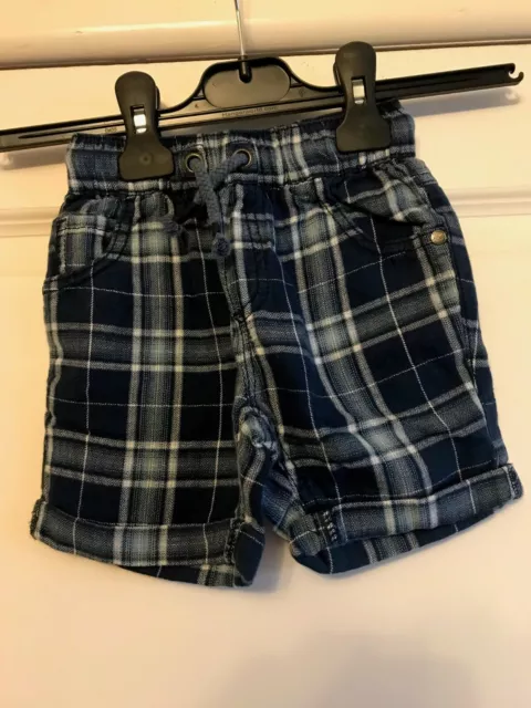 Boys Blue Checked Shorts - NEXT - Age 2-3 Years - VGC