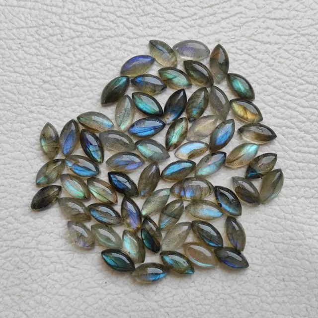 10X5 MM Marquise Shape Natural Multi Flashy Labradorite Flatback Cabochon V96-3