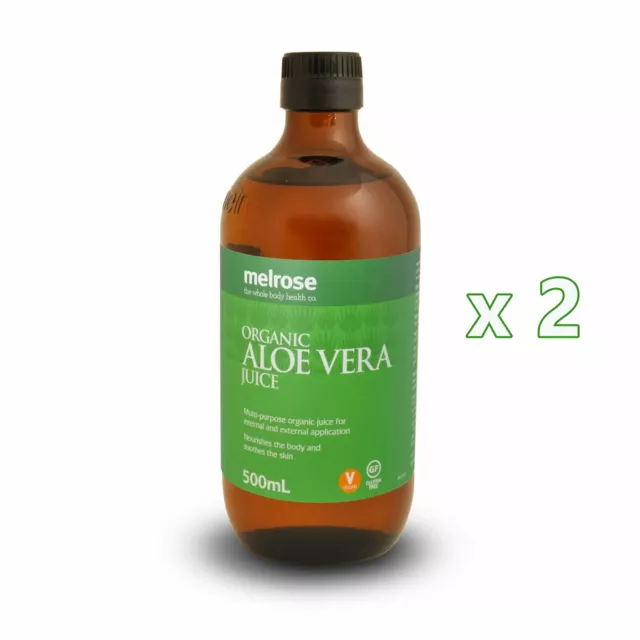 2 x Melrose Organic Aloe Vera Juice 500ml Total 1L